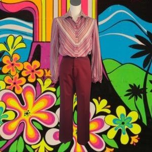 Vintage 70s Cranberry Red Trousers